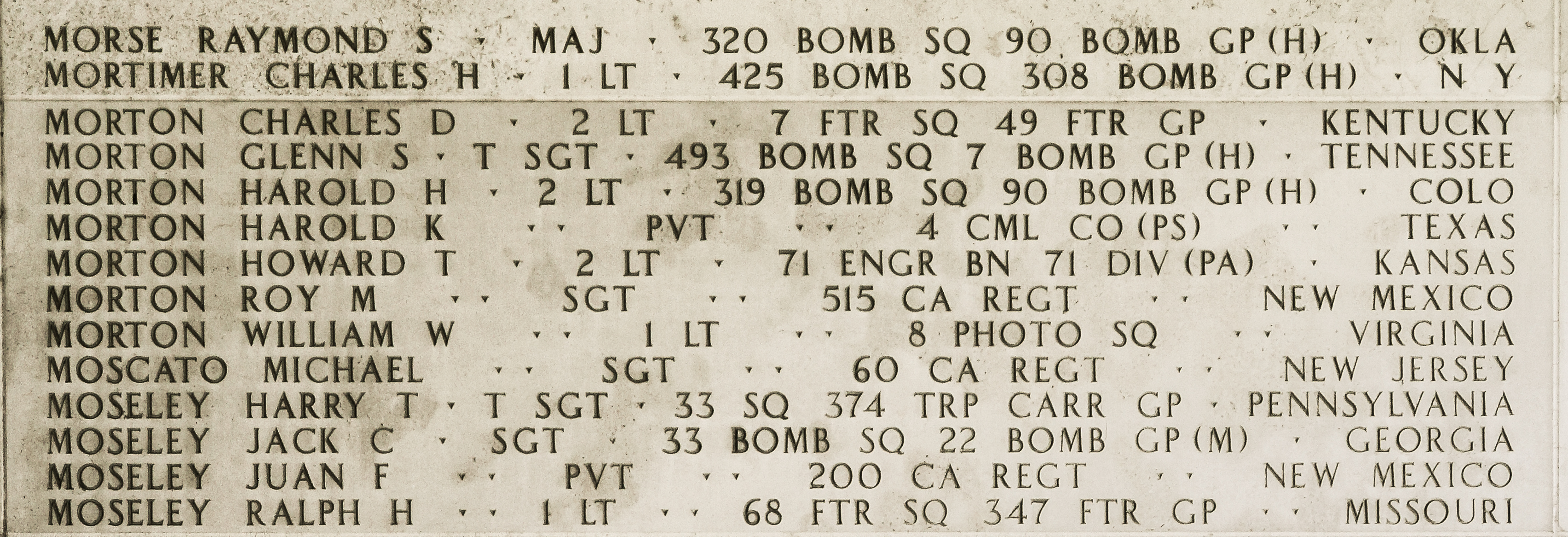 Glenn S. Morton, Technical Sergeant